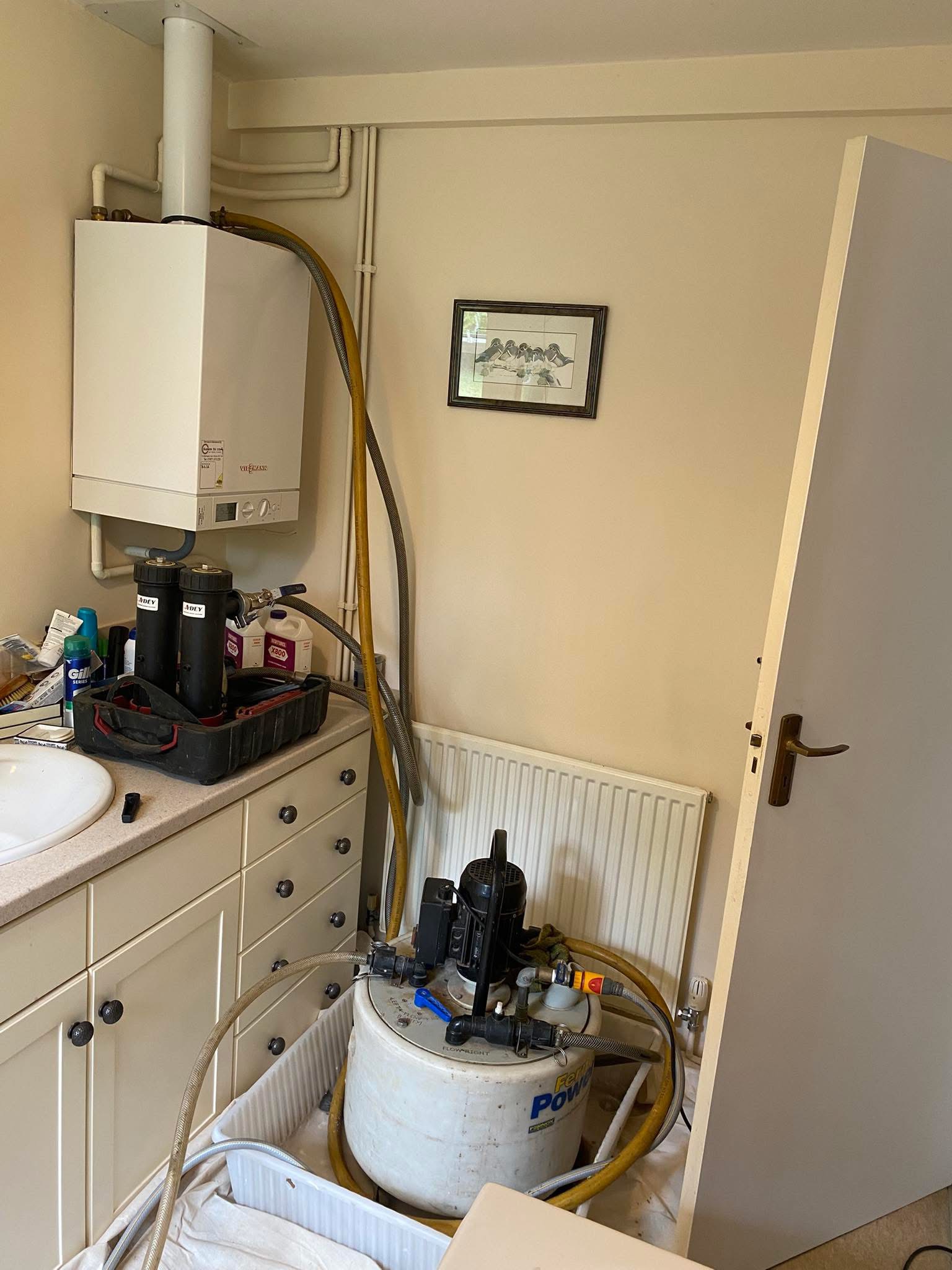 Heating system powerflush and boiler work